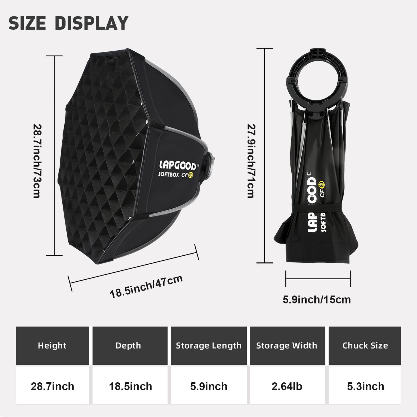 Godox MS300V 300W Studio Strobe Light Kit,2.4G Bowens Mount Photography Light with CF80 Quick Installation Softbox,Stainless Steel Light Stand,5-in-1 Light Reflector for Studio Photography Lighting