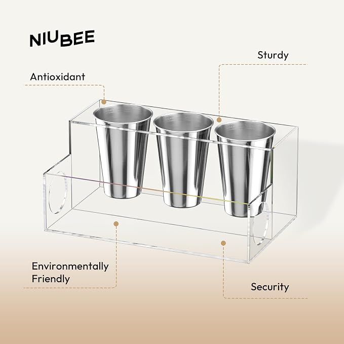NIUBEE Hair Tool Organizer, Clear Acrylic Hair Dryer and Styling Organizer, Bathroom Countertop Blow Dryer Holder, Vanity Caddy Storage Stand for Accessories, Makeup, Toiletries