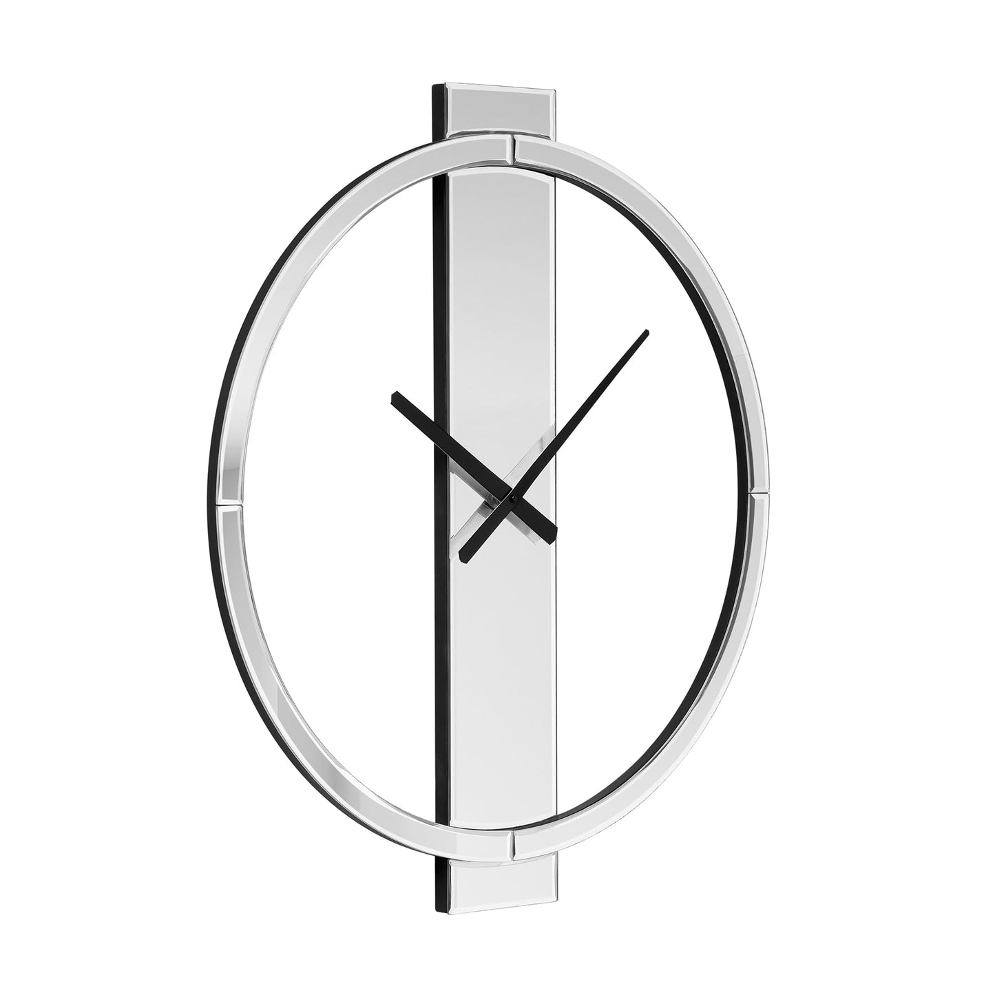 SHYFOY Wall Clock Decorative Large Clock Living Room Decor - 23" Big Clocks All Mirror Glass Finish, Modern Clock for Wall Round Wall Decor for Office Bedroom Fireplace