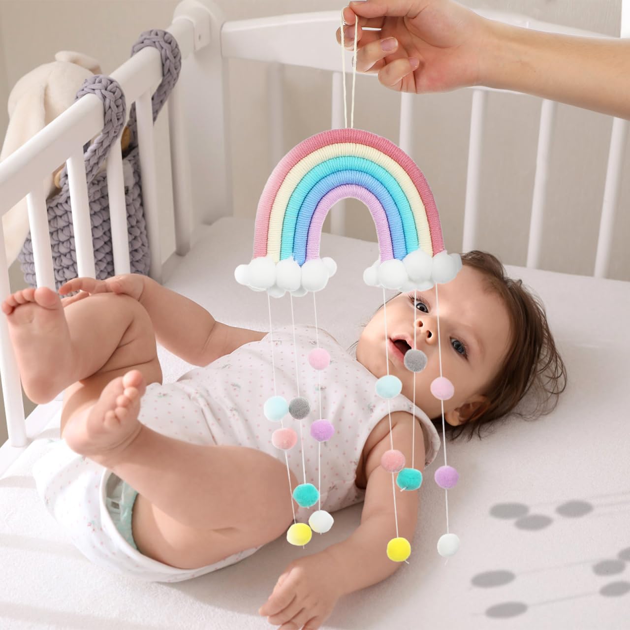 Alipis Boys and Girls Room Wall Pendant Cloud Rainbow Ornament Raindrops Nursery Wall Decor for Bedroom Cute Boys and Girls Tent Accessories Material