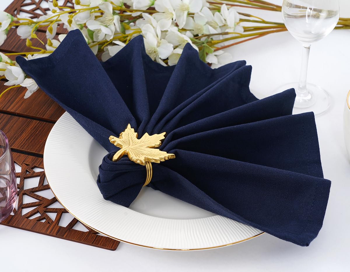 Blue Needles Solid Cloth Napkins Set of 12 Navy Blue 100% Cotton Dinner Napkins 18x18 inches - Reusable, Absorbent & Washable Linen, Ideal for Wedding Events Farmhouse Parties Hotel & Everyday Use