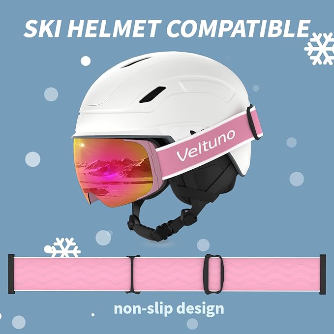 Ski Goggles for Men Women Adult & Youth, OTG Snowboard Goggles Anti Fog, Snow Goggles UV Protection Wide Vision