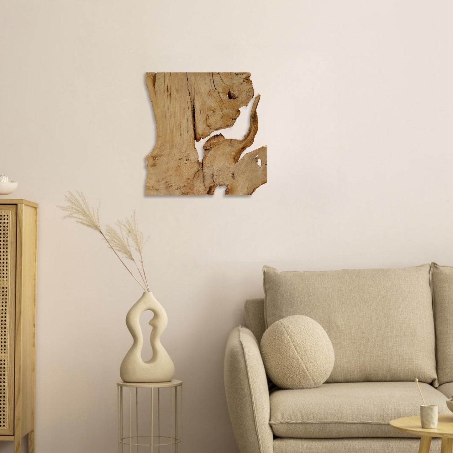 Natural Wood Wall Art - Handcrafted Rustic Decor, Frameless Design for Living Room, Bedroom, Kitchen, or Office - Unique Organic Charm for Your Home