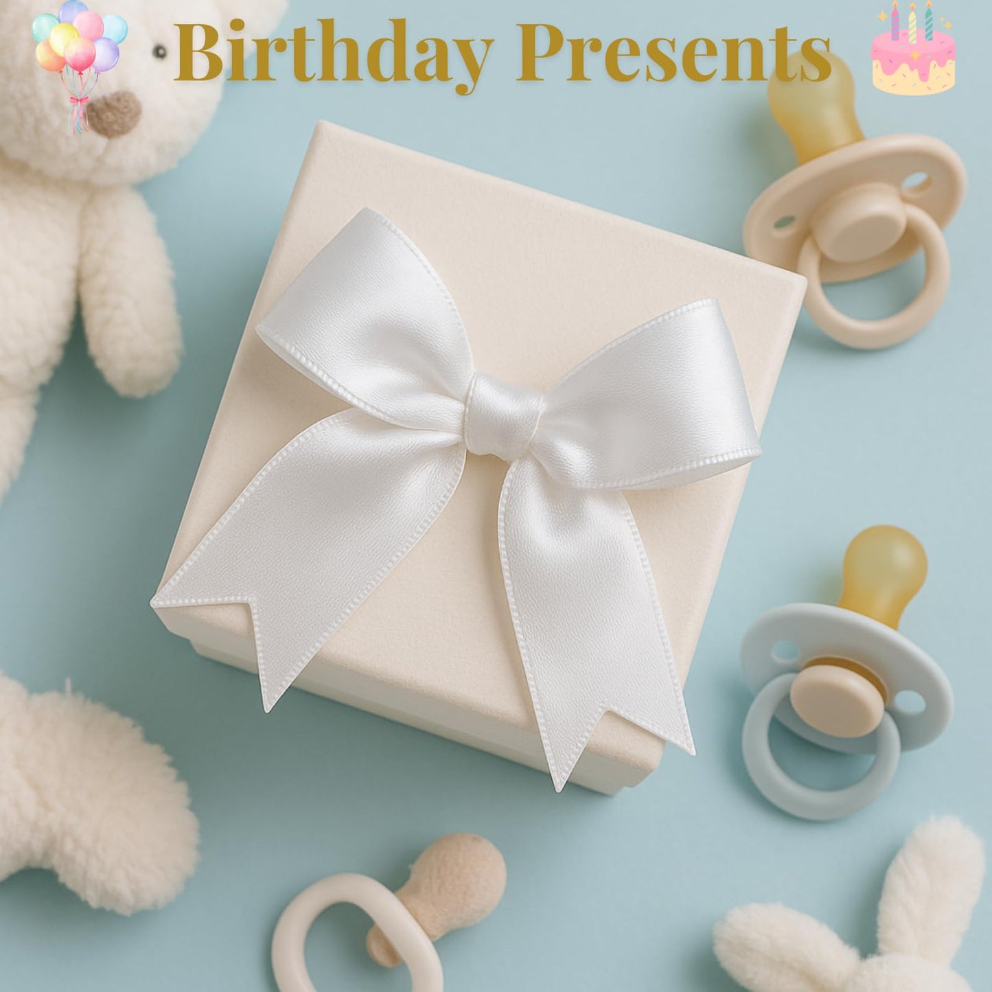 White Gift Wrap Bows - 50pcs 3.3 Inch Elegant Bows for Gift Wrapping, Party Decorations, Wedding Decor, Birthday Presents, Holiday Gifts, DIY Crafts, Baby Shower, Anniversary, Christmas, Gift Bags