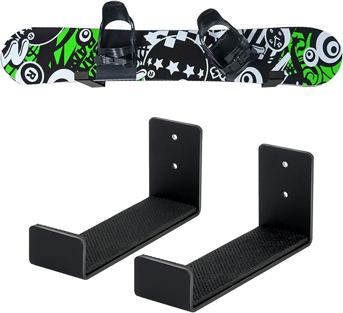 Poskad Snowboard Wall Rack,Ski Wall Mount Display, Home and Garage Snowboard Storage,Solid Aluminum Shelf Brackets.