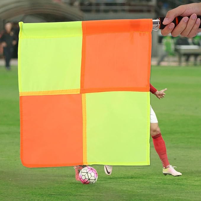 2PCS 18IN Flag Soccer Linesman Flag, Soccer Referee Flags, Red and Yellow Referee Flags Suitable for Football and Hockey Training and Competitions