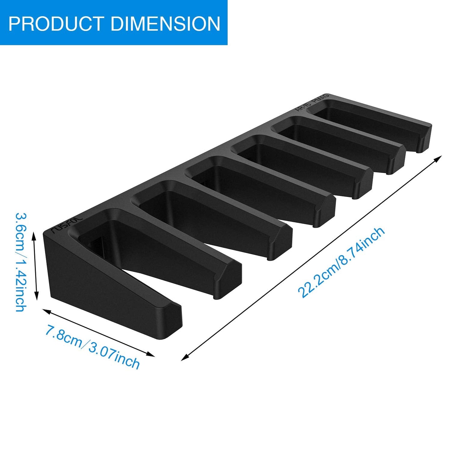 RUSFOL Solid ABS 6X Standard PMAG Wall Mount, Mag Holder, Home Magazine Storage Rack, 2 Pack