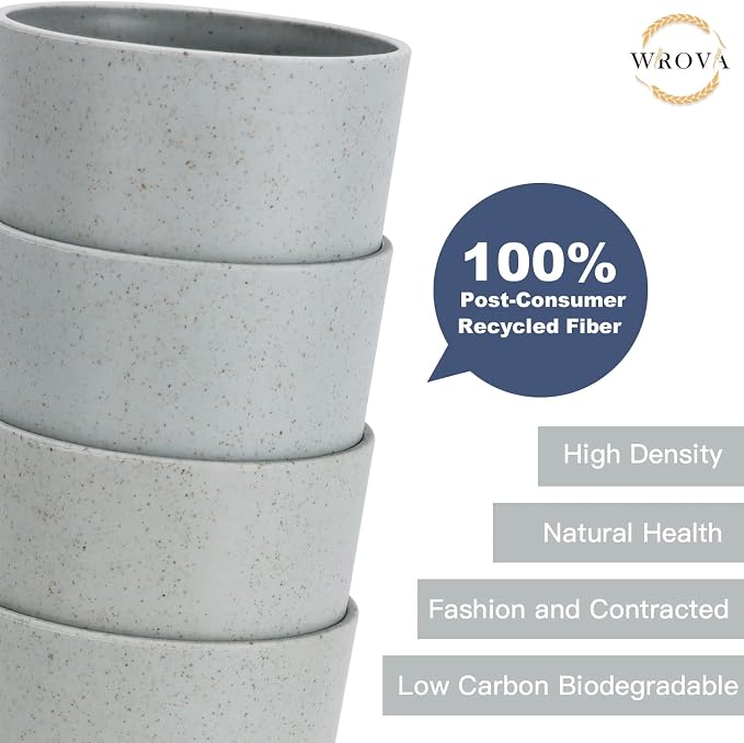 Wrova Wheat Straw Cups 8 PCS Good Alternative to Plastic Reusable Cups 20 oz Unbreakable Drinking Cup Reusable Dishwasher Safe Water Plastic Glasses Light Grey