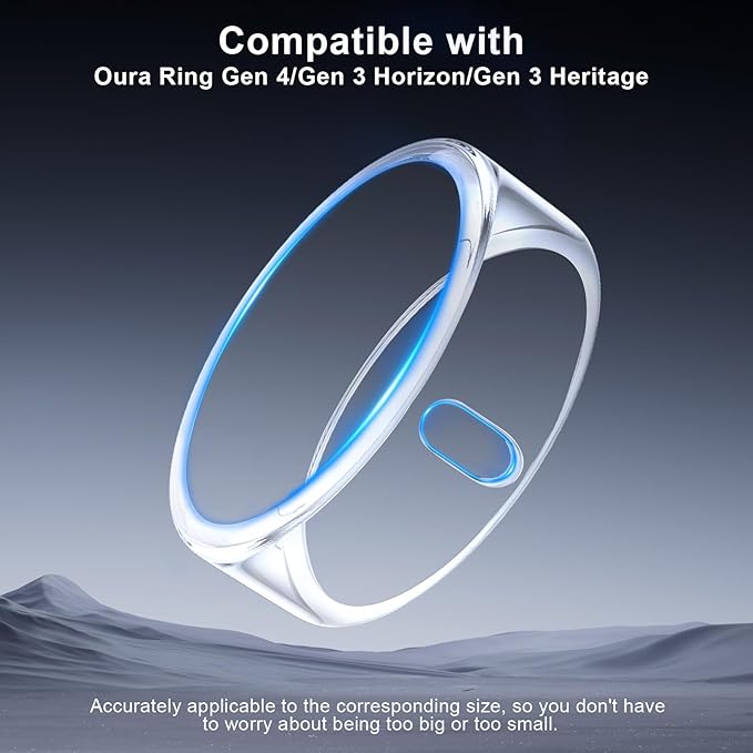 5 Pack Cover Compatible with Oura Ring Gen 4/Oura Ring Gen 3 Horizon/Heritage, Surport Charging with Cover on, Anti-Scratch TPU Protector for Oura Rings Accessories Women Men (Size 13)
