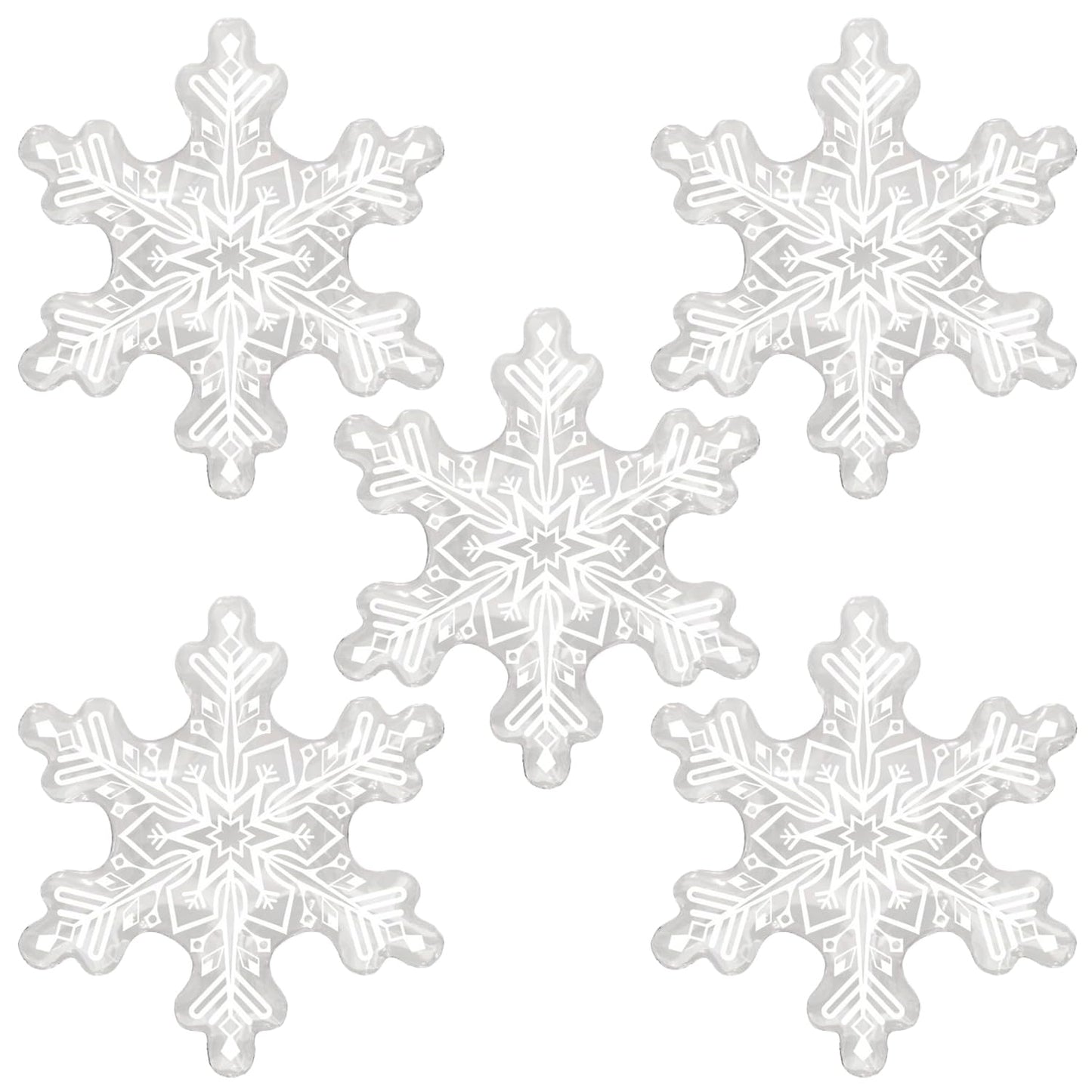 5Pcs 36inch Transparent Snowflake Balloons Christmas Clear Snowflake Foil Mylar Balloons for Winter Wonderland Ice Snow Themed Birthday Party Decorations