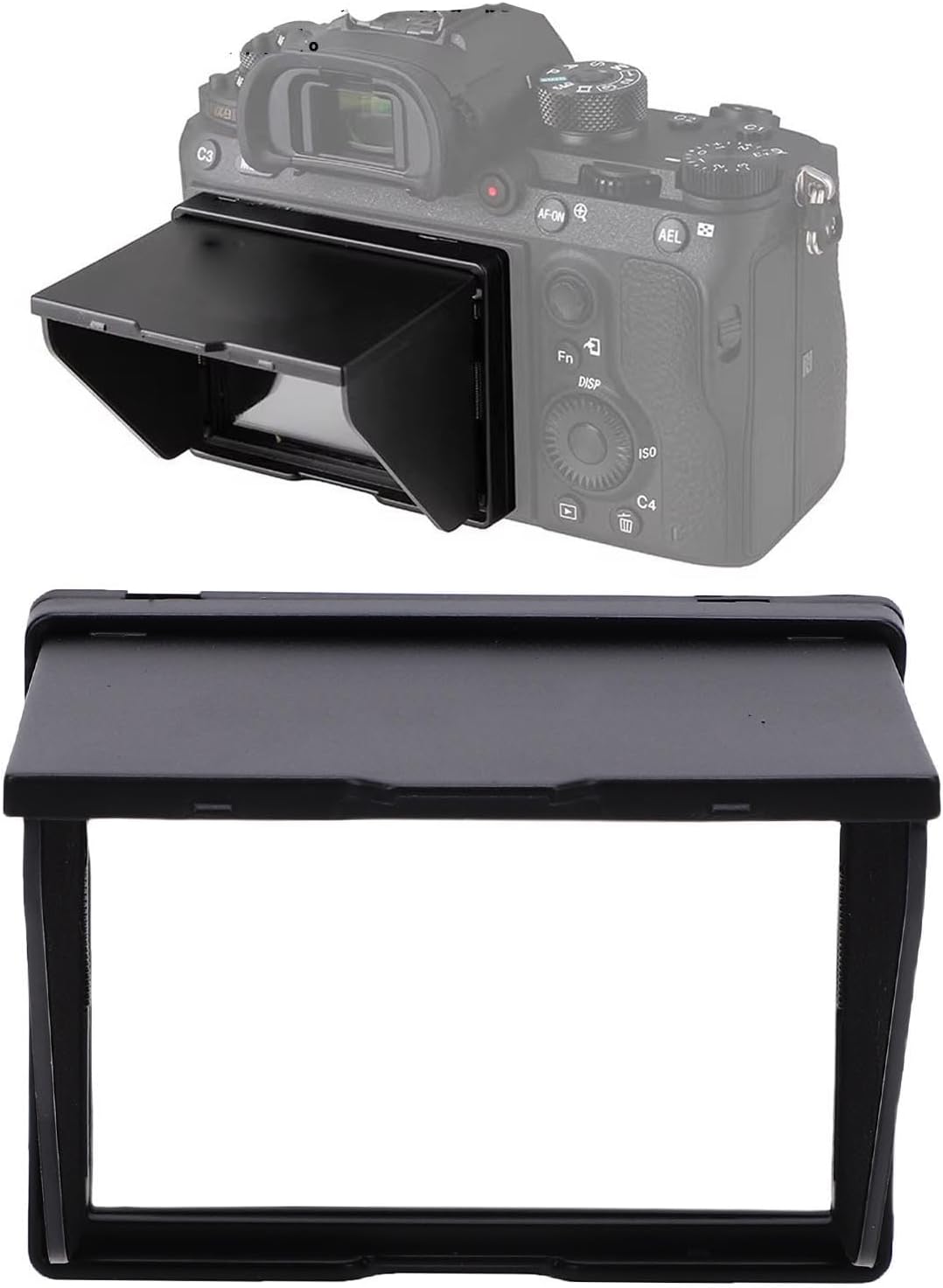 3.2 Inch Bewinner LCD Screen Hood, ABS Flocking Universal Foldable Sun Shade Cover for Camera LCD Display, Anti Glare