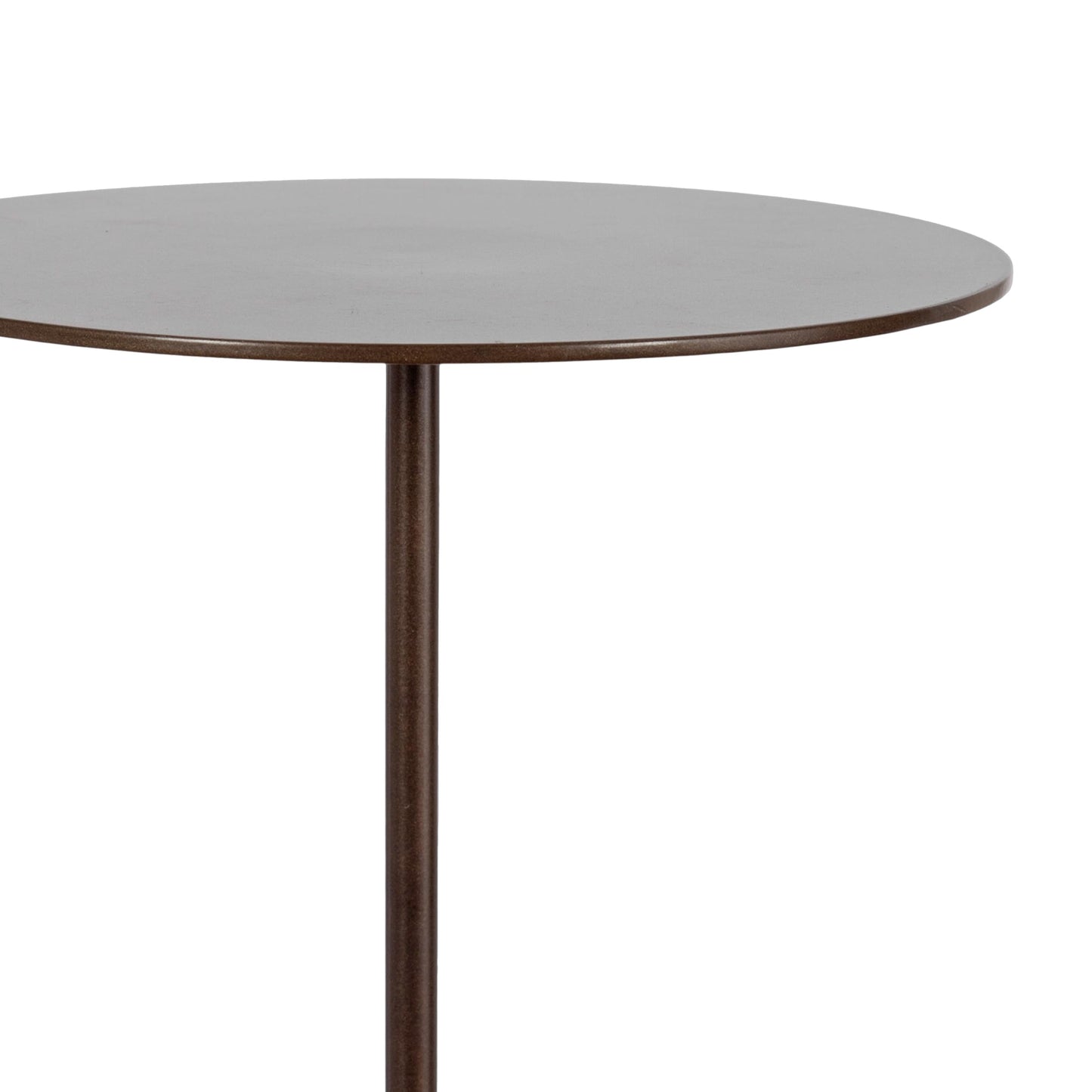 Kate and Laurel Joya Modern Round Drink Table with Carved Wood Base, 10 x 10 x 22, Bronze and Green, Transitional Wood and Metal Pedestal Table for Use as Indoor Plant Stand or Living Room Decor