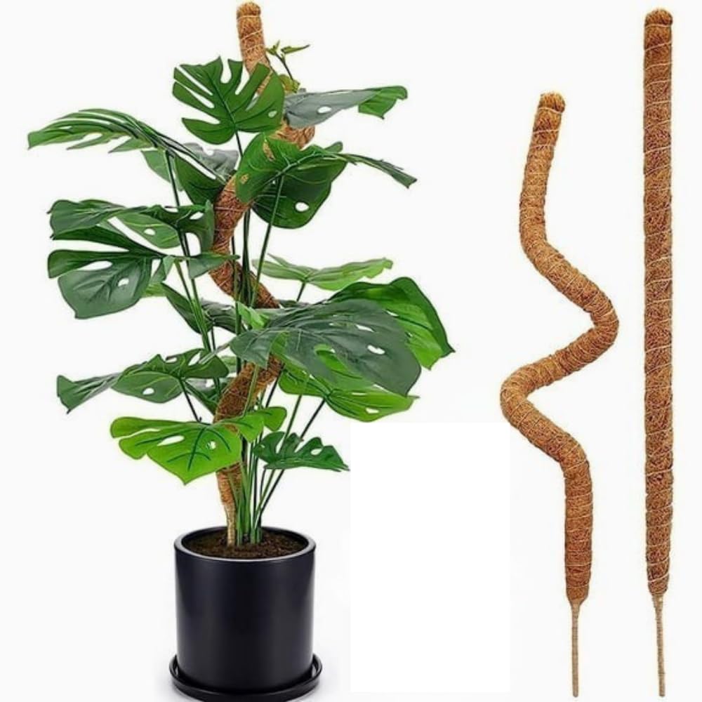 28 inch (2 Pack) Bendable Moss Poles for Monstera & Climbing Plants – Flexible Coco Coir Plant Support Stakes for Indoor Plants, Pothos, Philodendron & Vines