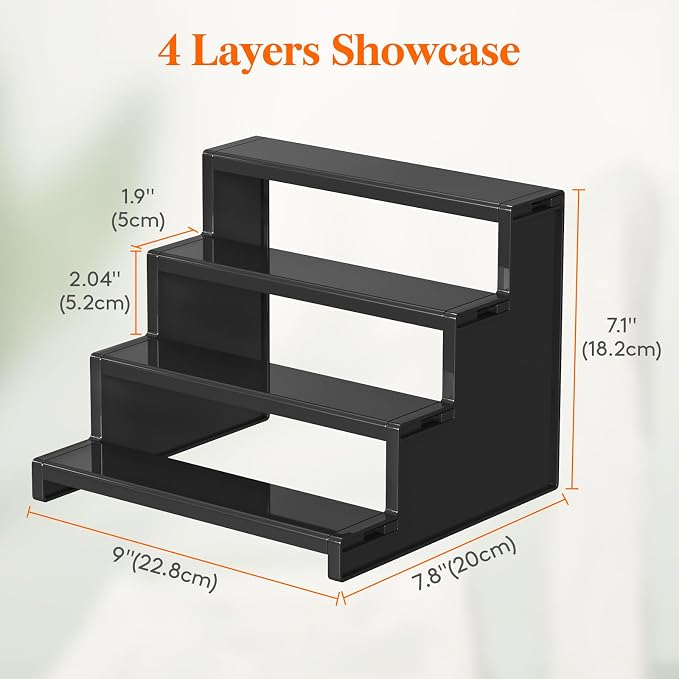 Lifewit Perfume Organizer, Bedroom Decor, Cologne Cupcake Stand, Tool-Free Assembly, Makeup Display Shelf for Vanity Bathroom Counter Storage, Black, 23 cm/9", 2 Pcs