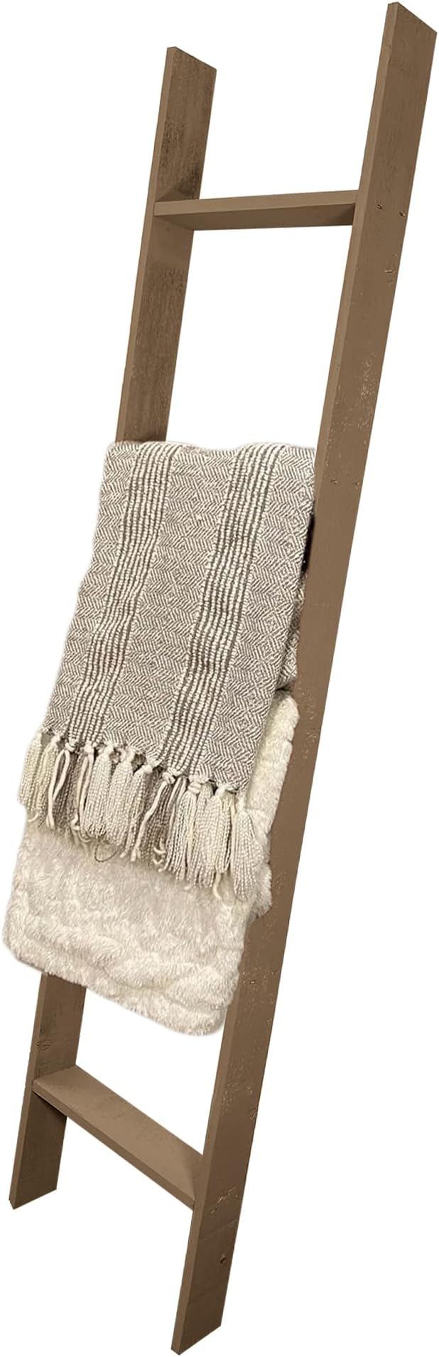 BARNWOODUSA Throw Blanket Ladder – Fully Assembled Reclaimed Wood – Rustic Decorative Ladder for Towels, Quilts, & More – Perfect Farmhouse Decor for Bathroom, Porch, or Living Room,5ft.