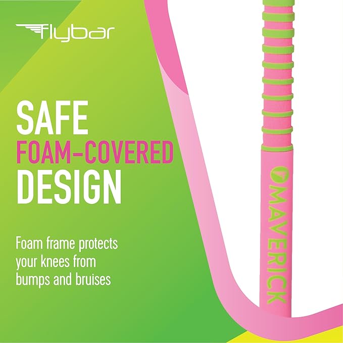 Flybar Maverick 2.0 Foam Pogo Stick for Kids Ages 5 and Up, 40 to 80 Pounds, Outdoor Toys, Boys Girls, Rubber Grip, by The Original Company (Pink/Green) (F-FBPS-MAV7040)