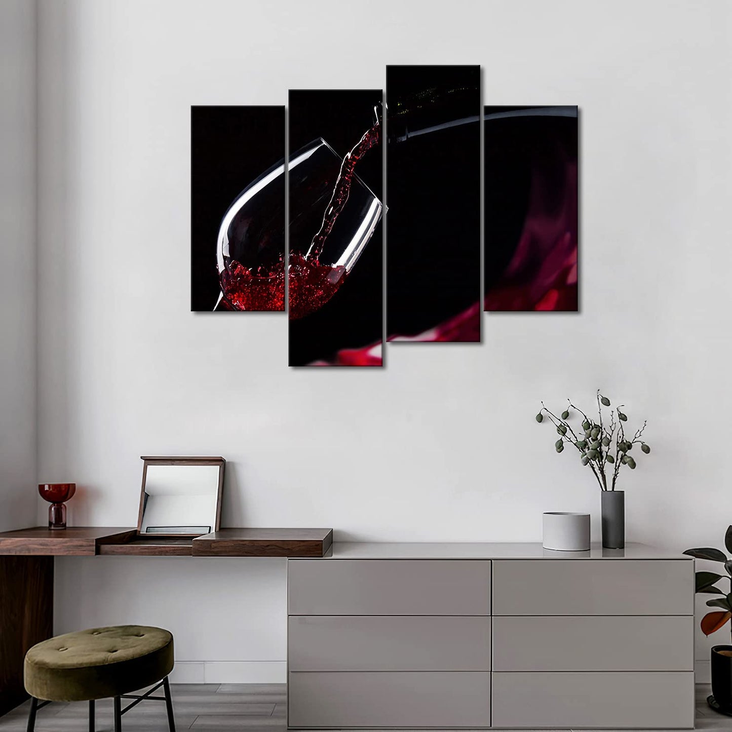 Red Wine Wall Art Wine Bar Canvas Painting The Picture Print On Canvas Food Pictures for Kitchen Living Room Home Decor