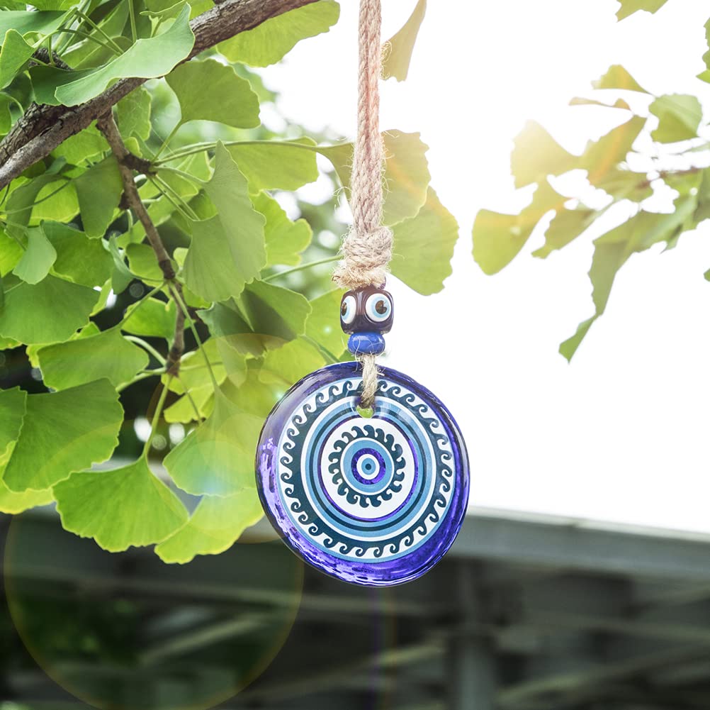 3inch Large Glass Evil Eye Amulet Mandala Decor Turkish Nazar Bead Home Protection Charm Wall Hanging Ornament for Christmas Tree
