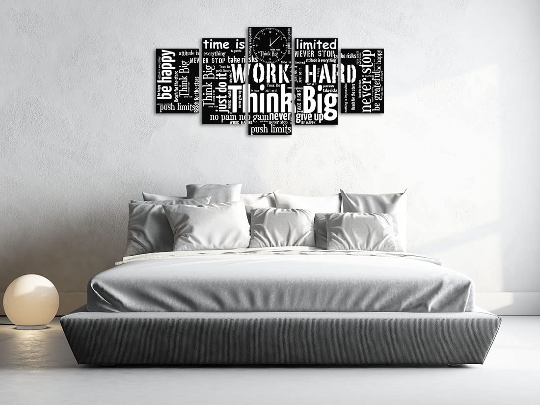 Biufo Inspirational Quotes Wall Art Canvas Picture Black White Positive Words Painting for Living Room Office Bedroom Decor (Large)