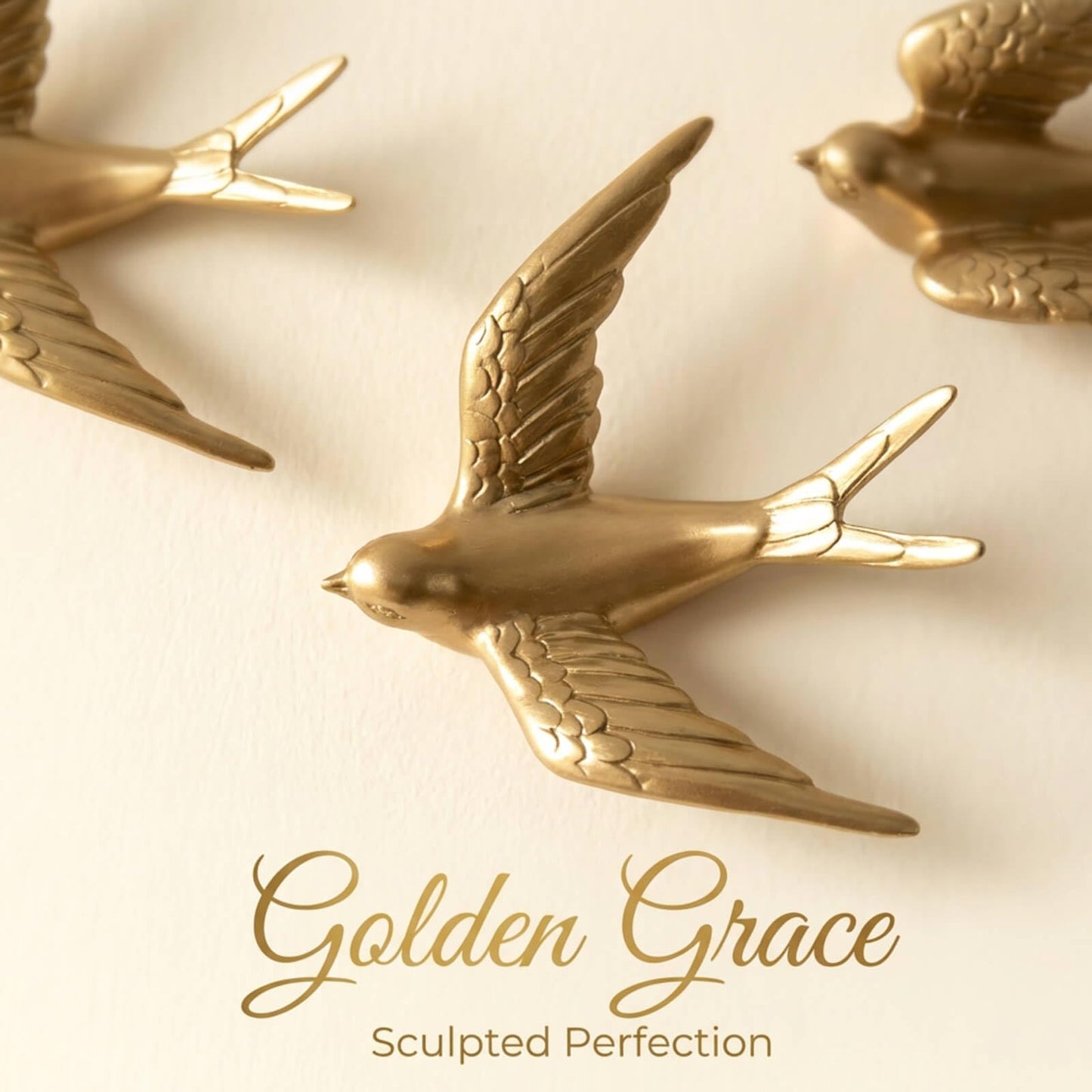 ZASEUCI Bird Wall Sculpture Art Set of 3, 5.1 Inch Resin 3D Sculpted Birds, Hanging wall decor and Elegant wall art for Home, Stylish wall art for living room