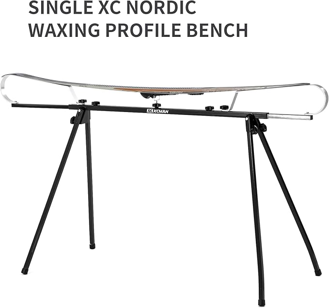 XCMAN Cross Country Nordic Ski Waxing Single Profile Bench Table with Foldable Legs for Traveling,Adjustable Waxing Profile Length 47.2 to 78.7inch