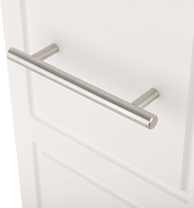 Lavish Home 3-Tier Slim Rolling Storage Cart - 16.7” x 9” Narrow Rolling Cart with Handle and Wheels for Bathroom, Laundry Room, and Kitchen Organization - Pull-Out Home Organizers (White)