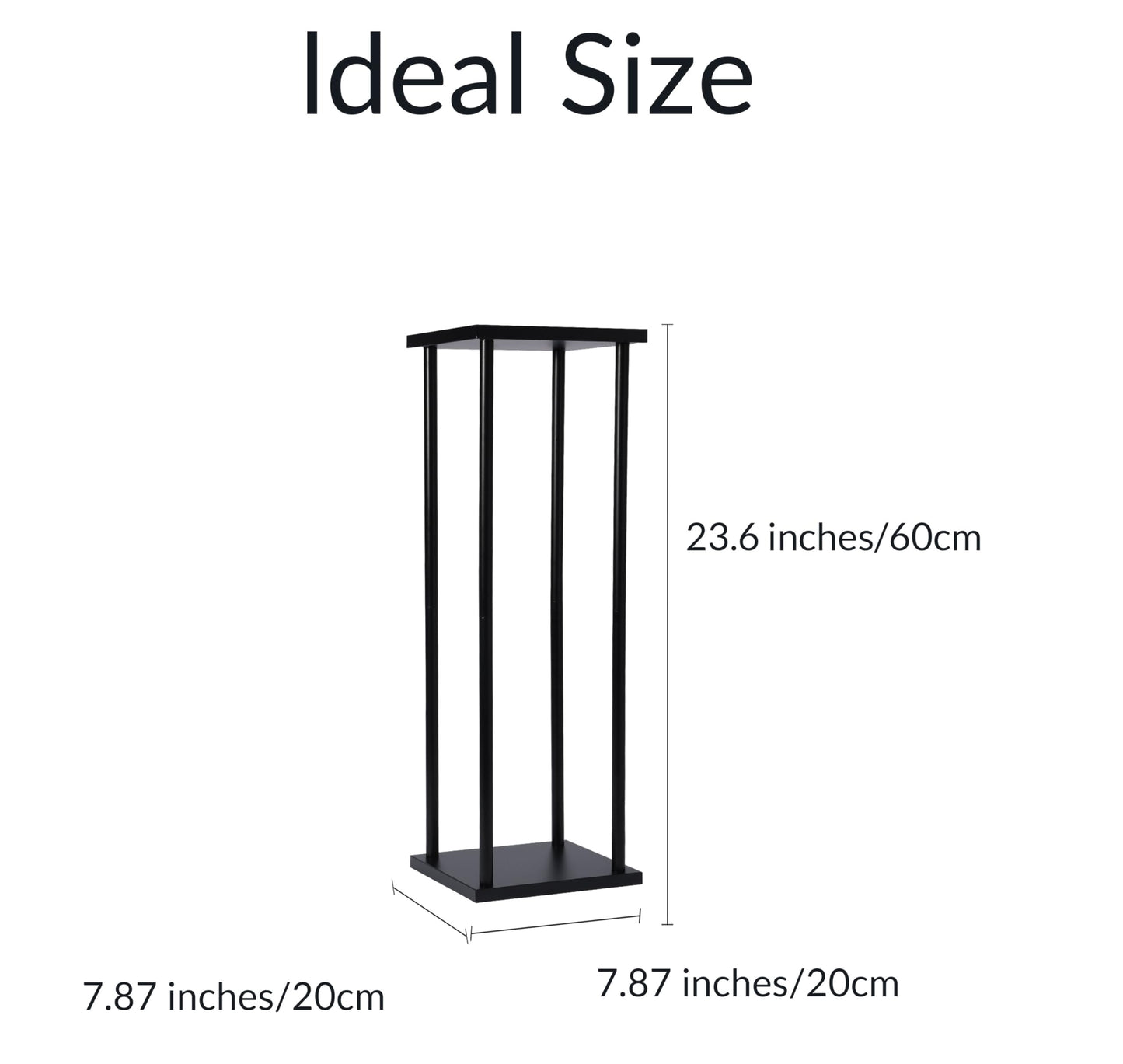 simprefine 2 Pcs 24 Inches Matte Black Wedding Flower Stand Metal Iron Display Rack Floor Vase Column Centerpiece for Event Party Anniversay Ceremony Decoration