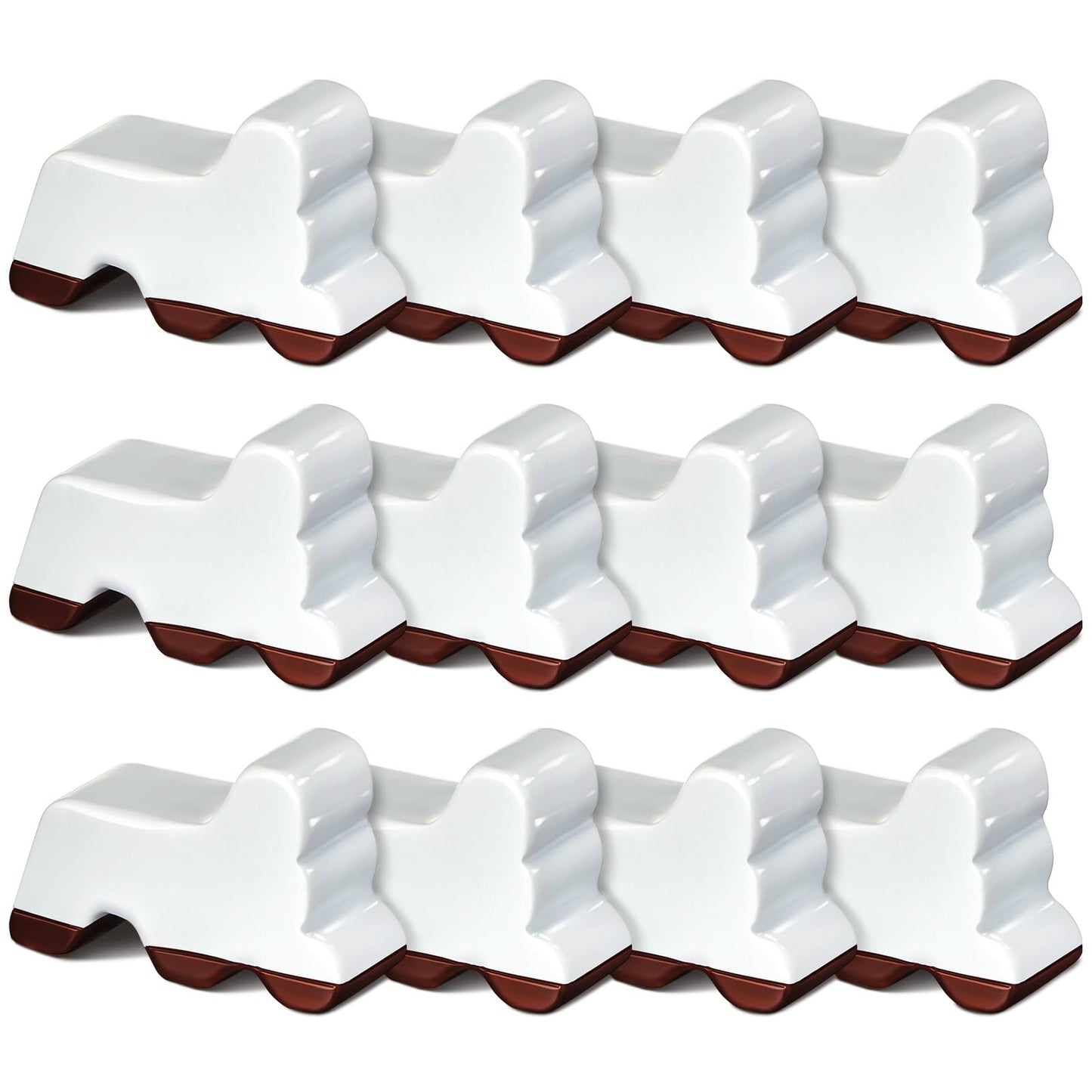 Kigeli 12 Pcs Resin Pot Feet for Outdoor Planters 3 Inch Long 1.5 Inch Tall Flower Handmade Elevator Plant Feet Frost Proof Lifter for 14-20 in Pot(White)