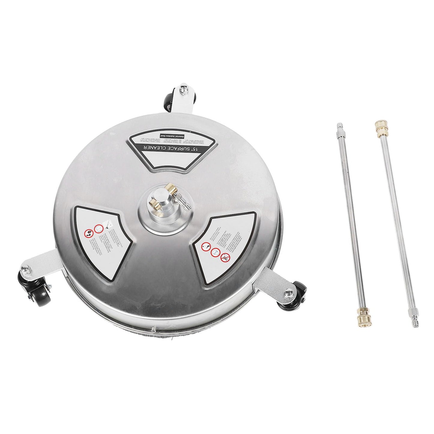 TIKATARER 15 Inch Pressure Washer Surface Cleaner, Stainless Steel Power Washer Accessory with 4 Wheels & 1/4 Quick Connect, Ideal for Driveways Sidewalks Patios, 4000 PSI