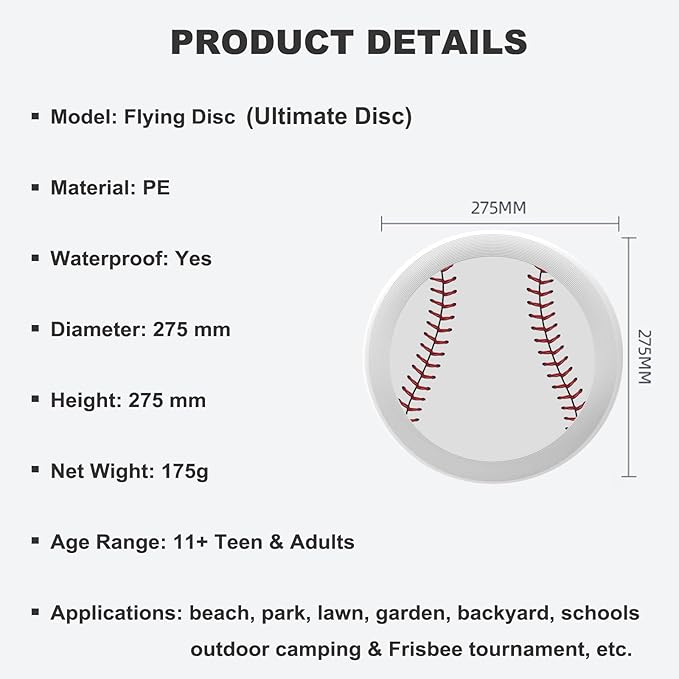 Blue Outdoor Flying Disc Bald Eagle Ultimate Disc 175g for Boys Girls Men Women Birthday Christmas