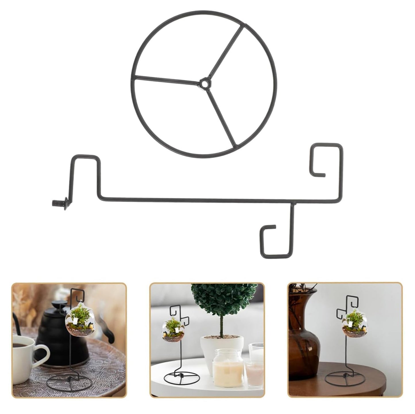 Maibloln Ornament Display Stand Hanger Rack Hook Chrismas Ornament Party Decoration Holder Air Plant Flower Pot Hanging Terrarium Home Office Decoration(E-Style)