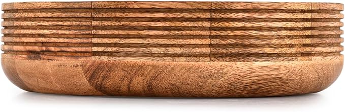 Decorative Bowl Mango Wood for Home Décor, for Dining Table Center, Living Room, Kitchen Décor (10" x 10" x 2.5")