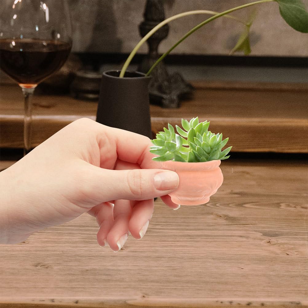 Zerodeko Mini Nursery Pots 2 Pack Lightweight Beige Terracotta Plant Containers 1.18X1.18X0.82 Inch Indoor Outdoor Garden Flower Breeding