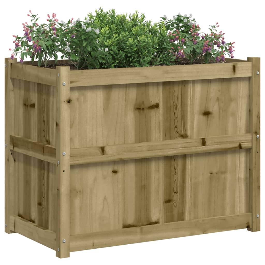 Tmriohed Large Outdoor Rustic Pine Planter Box 35.4 x 35.4 x 27.6 in Treated Solid Wood Vegetable or Flower Bed for Garden, Patio, Balcony
