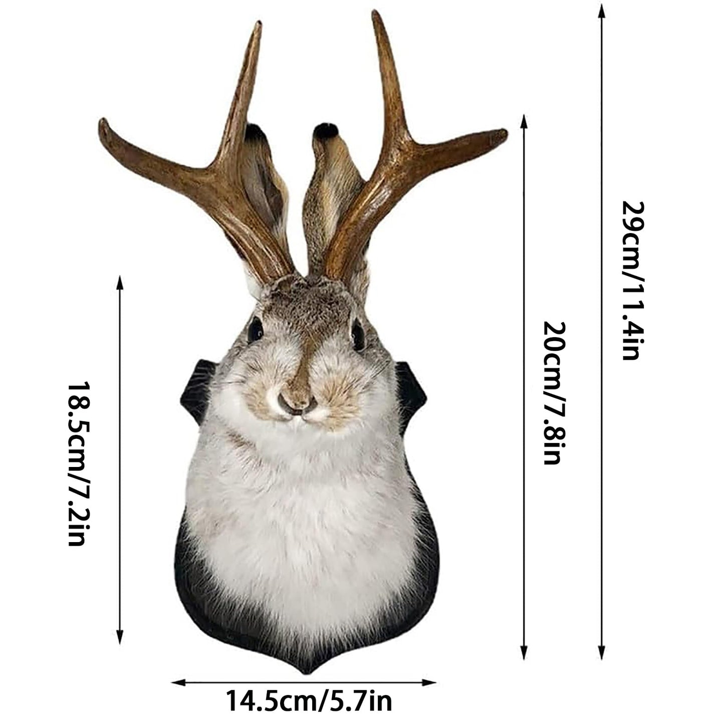 HSOSK Jackalope Mount, Jackalope Taxidermy, Deer Head Wall Mount, Resin Deer Head Animal Wall Art, for Home Wall Decoration