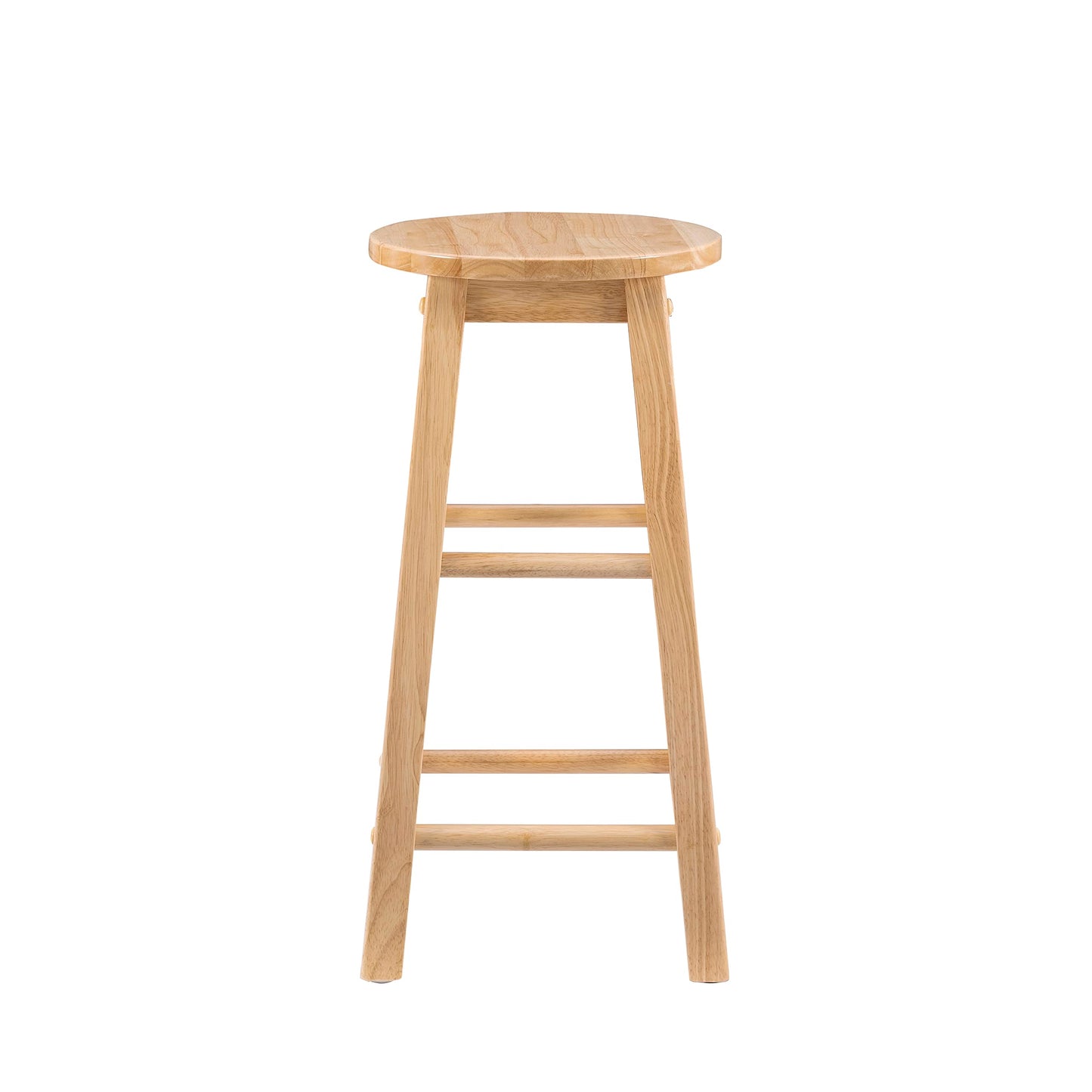 Linon Natural Barstool with Round Seat, 24-Inch
