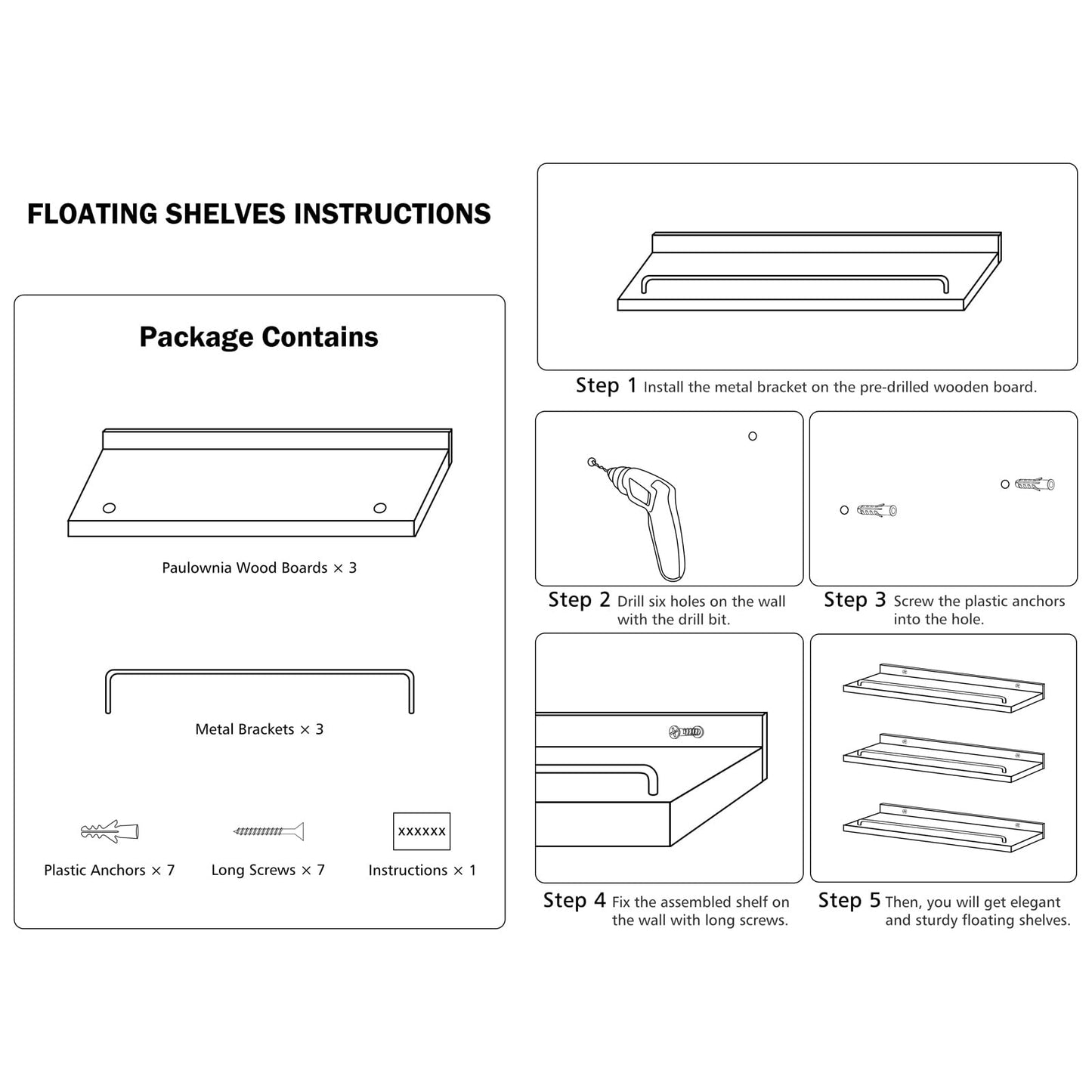 RYOFOBETTO Floating Shelves for Wall Decor, White and Grey Shelves for Bathroom, Living Room, Bedroom, Picture Frames, Plants, Kitchen (Set of 3)