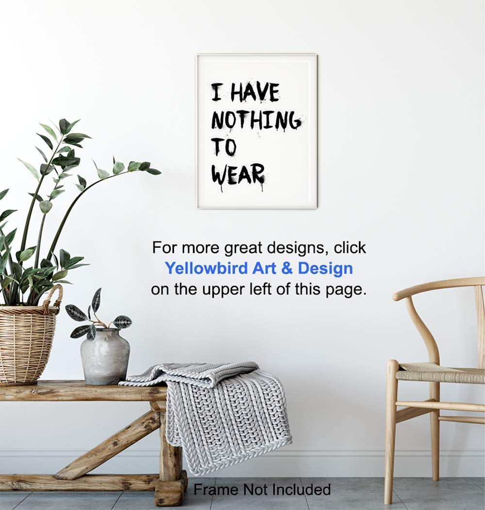 Fashion Art Print Typography - Funny Typography Wall Art Poster - Chic Modern Home Decor for Bedroom, Bathroom - Great Gift for Women, Fashionistas, Designer Fashion Fans - 8x10 Photo - Unframed