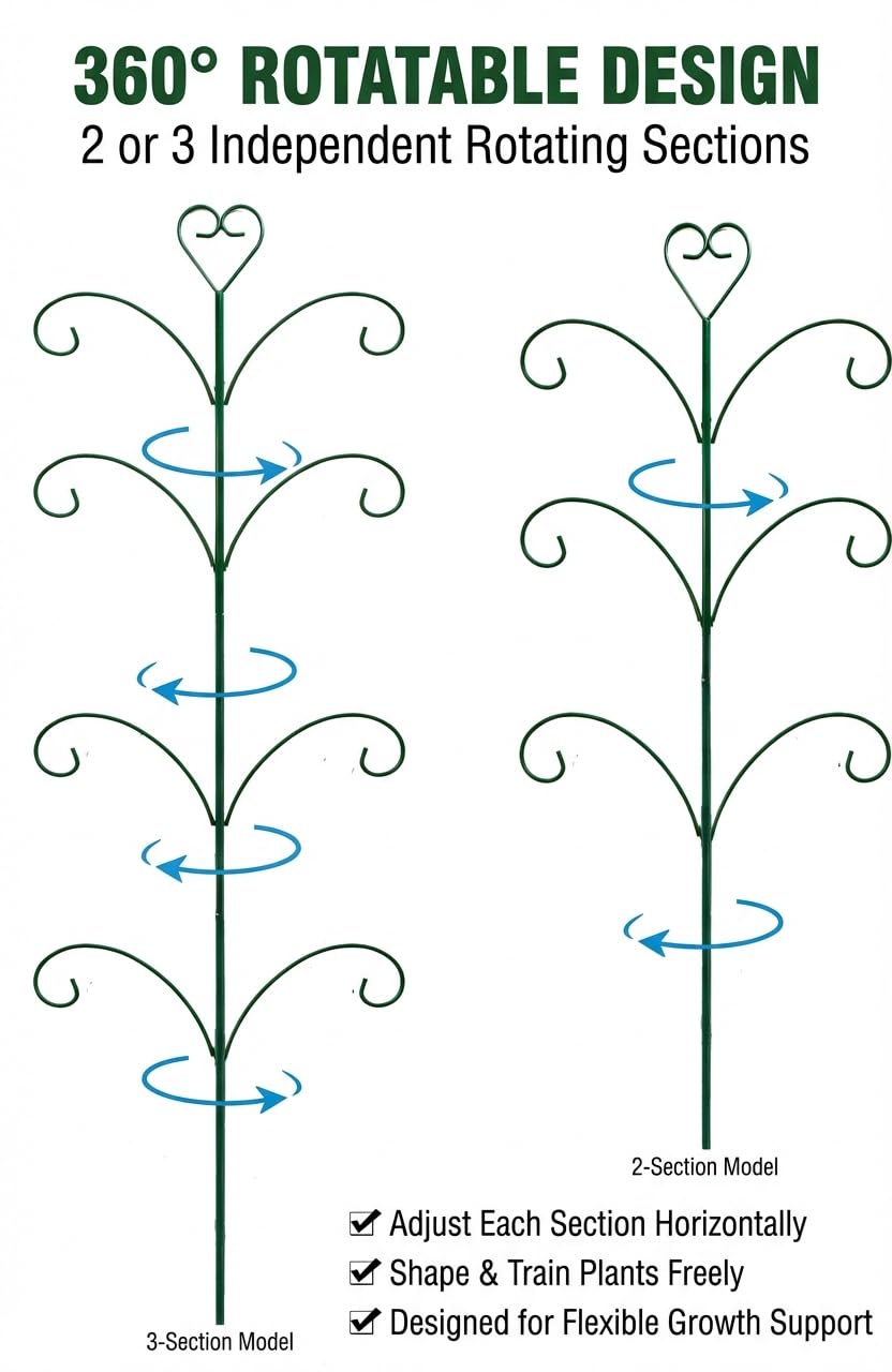 2 Pack Monstera Plant Support Trellis, 31” & 46” Adjustable Steel Plant Stakes for Indoor & Outdoor Use, Plant Trellis for Potted Climbing Plants, Tall Pothos Plant Climber Support for Ivy Pothos Hoya