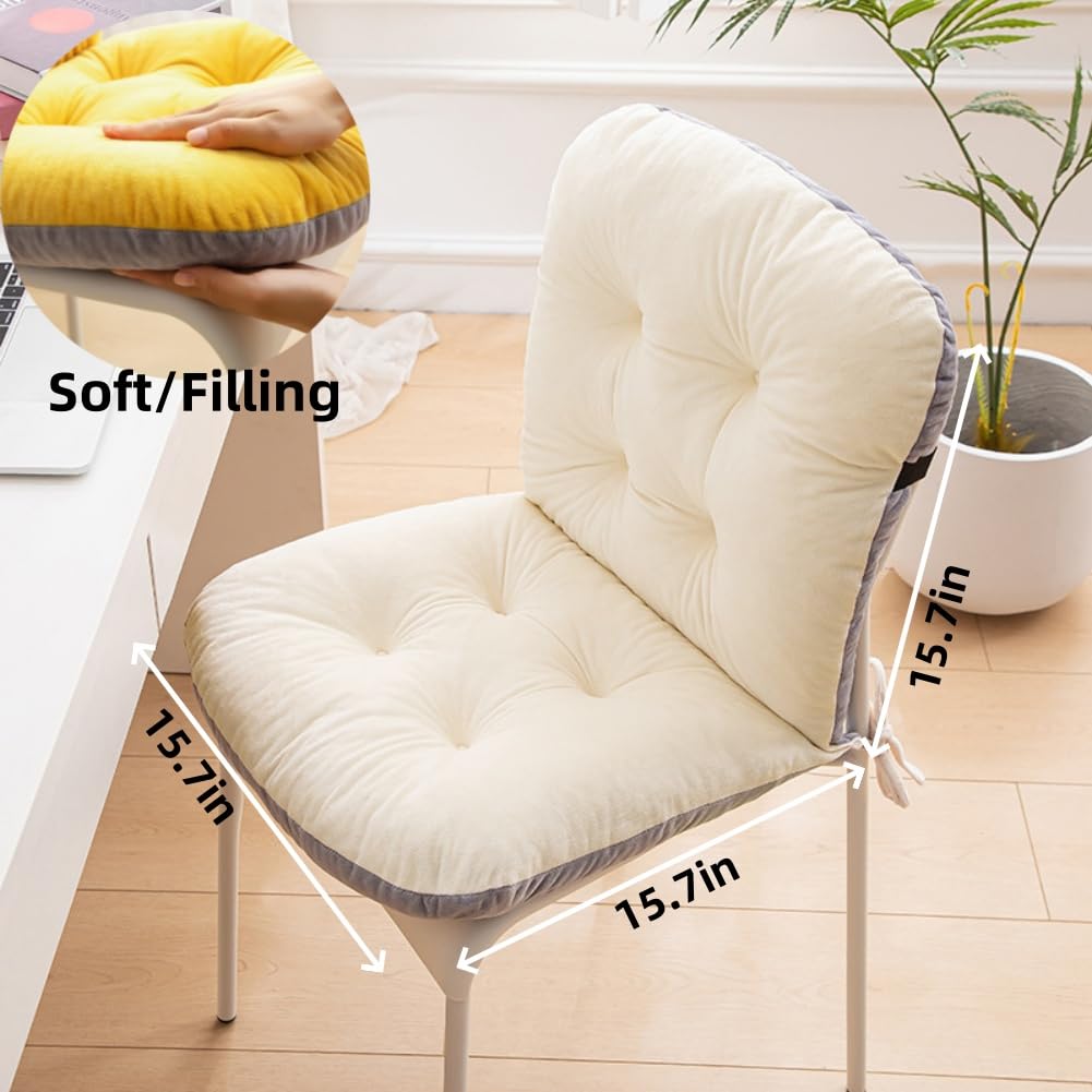 Yuthsona Non-Slip Rocking Chair Cushion Seat Cushion Plush with Ties Soft Seat Pad with High Back Desk Chair Pad for Office Car Home Dining Room Kitchen