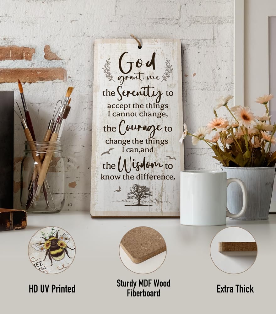 YZEXEZY Inspirational Religious Wall Decor-Serenity Prayer Sign12"x6"-God Grant Me Serenity, Courage,Wisdom-Christian Wall Art,Christian Gifts,Religious Gifts