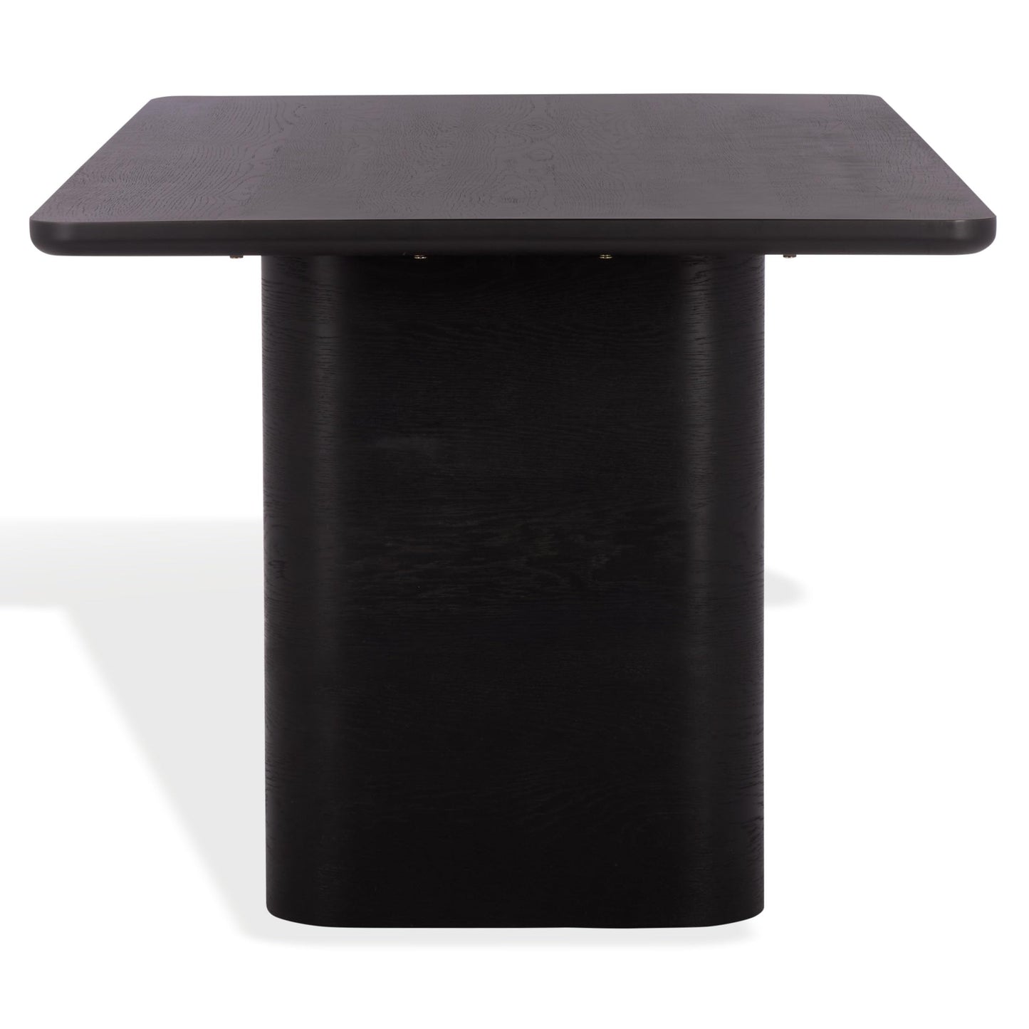 SAFAVIEH Home Collection - Howard Black Oak Wood Dining Table, Modern Rectangle Pedestal Base, Contemporary Design (SFV7250B)