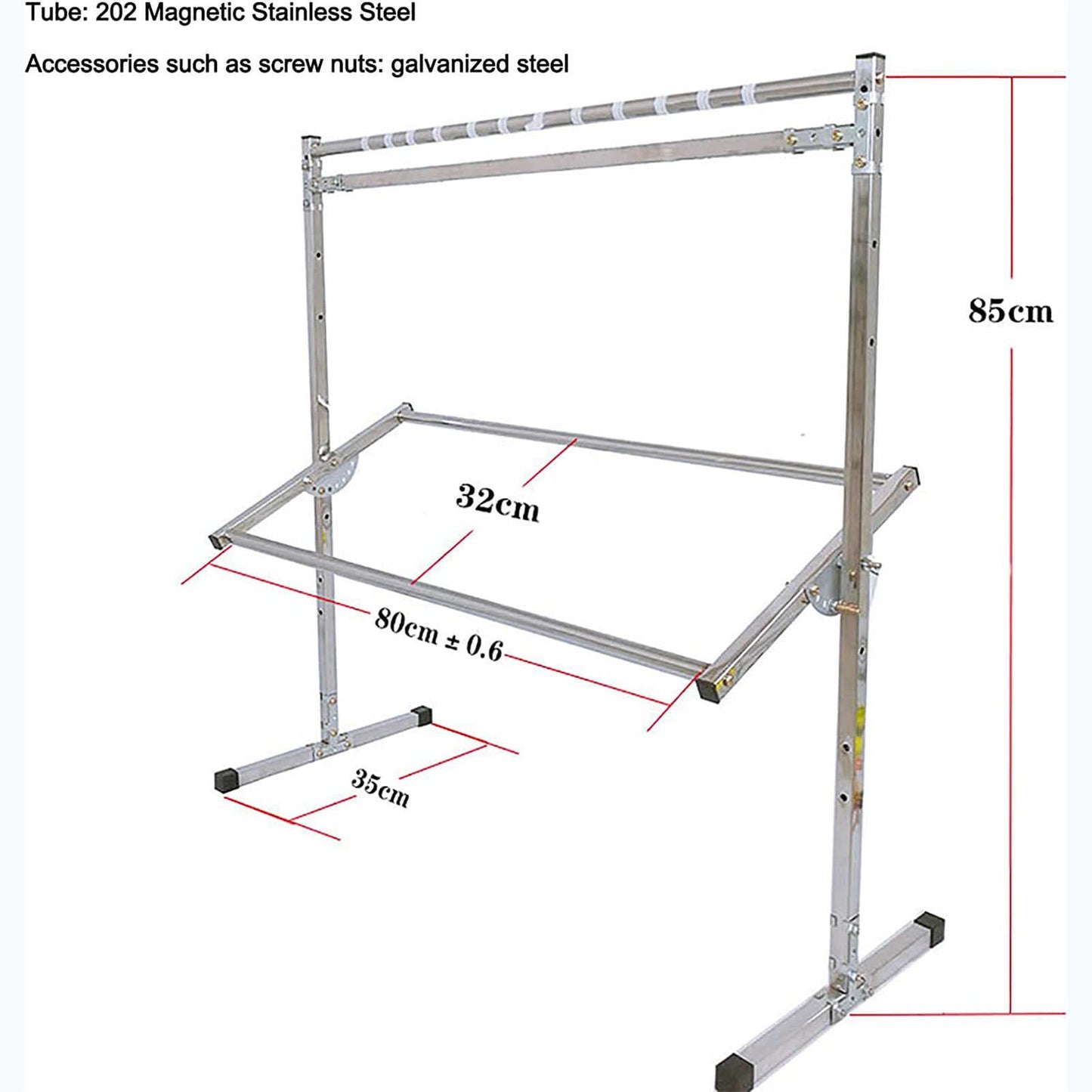 Embroidery Stand, Adjustable Stainless Steel Embroidery Stand for Cross Stitch and Sewing, Ideal Floor Frame and Lap Table for Art and Craft Projects.