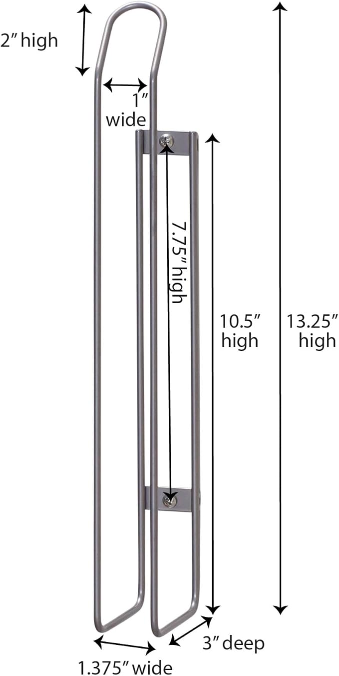 Household Essentials 1225-1 Mounted Paper Towel Holder | Mounts to Solid Cabinet Doors or Walls, Nickel