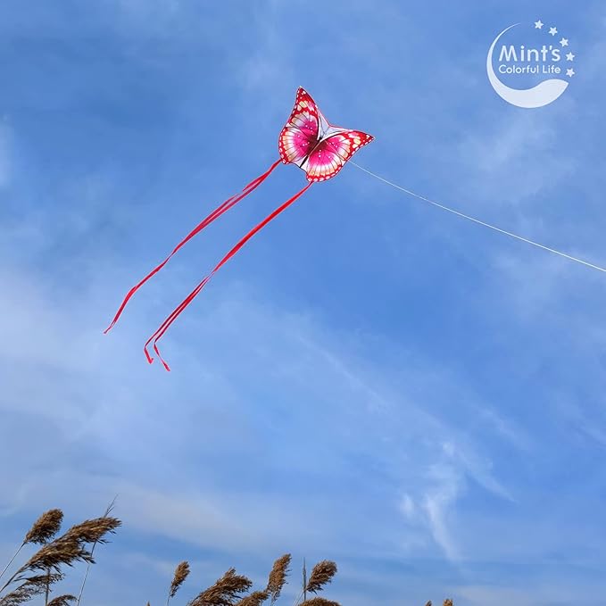 Mint's Colorful Life Butterfly Kite for Kids & Adults Easy to Fly, Large Single Line Kites with 300ft String Kite Handle
