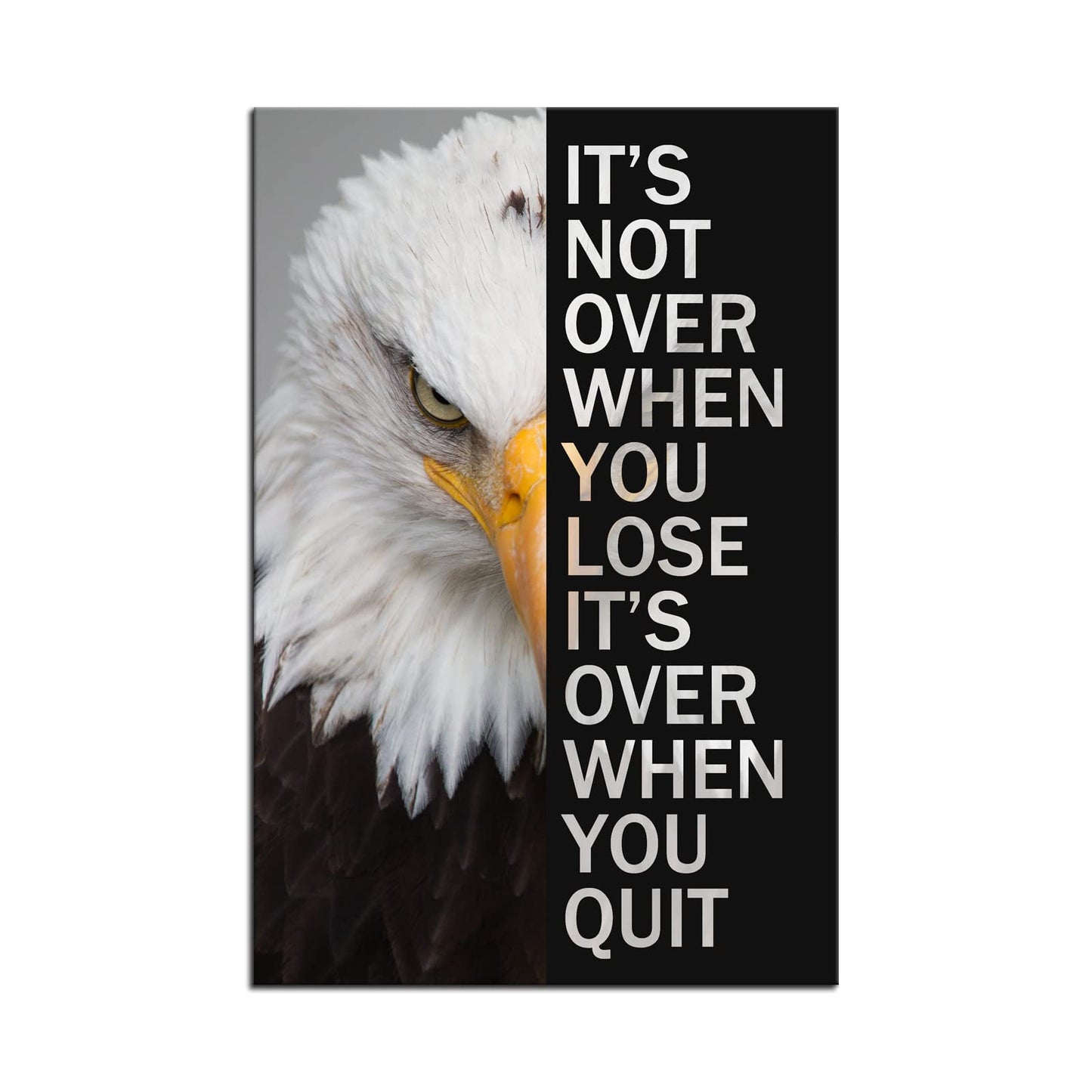 WYJZDZQ8 Animal Motivational Canvas Office Print Wall Art Eagle Inspirational Picture Animal Poster Painting Modern Inspiring Artwork for Home Living Room Office Decor Ready to Hang [12''W x 18''H]