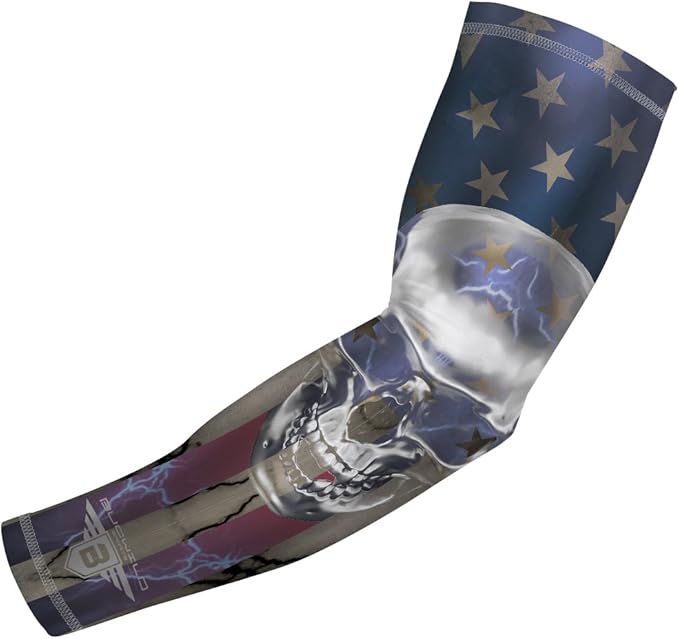 Bucwild Sports Flag Compression Arm Sleeve - Perfect for Baseball Basketball Football - Youth & Adult Sizes