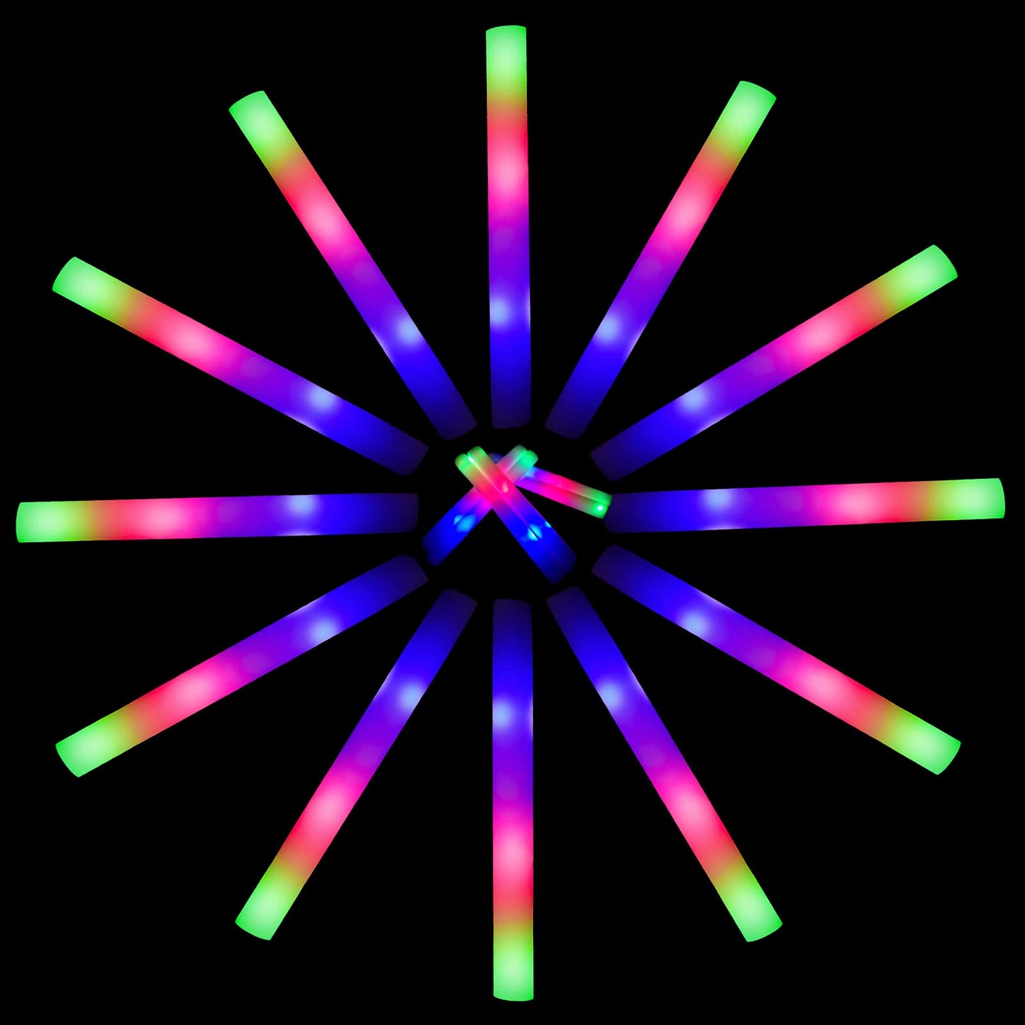 ColorHome Glow Sticks Bulk 150 Pcs - Light up Foam Sticks with 3 Modes Colorful Flashing Effect, Led Lights Glow in The Dark Party Supplies for Wedding Concert Raves Halloween Christmas