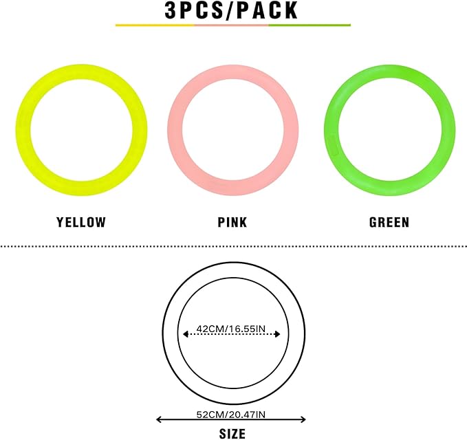 Colorful Anti Slip Safety Agile Ring Speed Ring 3 PCs Speed and Agility Training Equipment Basketball Training Equipment Sports Agility Training Skill Improvement Equipment
