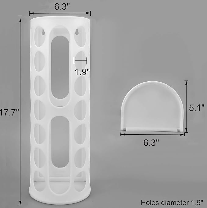 Lunies Plastic Bag Holder for Grocery Bags，Large Capacity Plastic Bag Dispenser, Multiple Grocery Bag Storage Organizer, Wall Mount Kitchen Trash Bag Holder(White,1 pack)